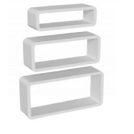 Shelf set white square Velano FOS 100 3 pieces