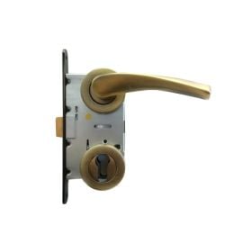 Set handle and lock BT Group KUMBET AB 70 mm. bronze