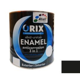 Enamel anti-corrosion Atoll Orix Color 3 in 1, 0.7 l black RAL 9011