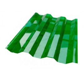 Monolithic profiled polycarbonate  "Borrex" green 0,8х2000х1050