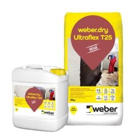 ჰიდროიზოლაცია მდგრადი ქიმიკატების მიმართ Weber Dry Ultraflex T25 15+15 კგ