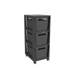 Chest of drawers with rollers Rotho BRISEN 3x16l black