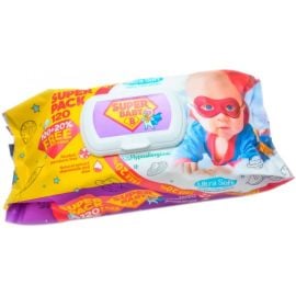 Влажные салфетки детские Naturelle Super Baby SuperPack с экстрактом ромашки и алоэ 120 штук