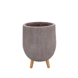 ქოთანი კერამიკული Nuovo pot on stand taupe h43xd31 სმ