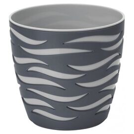 პლასტმასის ქოთანი ყვავილებისთვის FORM PLASTIC Sahara Duo 4400-014+040W Ø14 ანტრაციტი + ნაცრისფერი ჩა