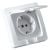 Power socket grounded Hegel РС16-511 1 sectional with lid IP44 white