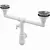 Siphon for kitchen sink double large Alca Drain A453P-DN50/40