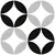 Porcelain tile Geotiles Bora Black 223x223 mm