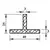 Aluminum T-shape profile PilotPro 40х25х3 2 m