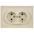 როზეტი IEK RS12-3-BrKr 2 BRITE 16A ბეჟი