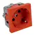 Розетка с заземлением Kopos QS 45X45 C_BB 1 местная красная