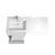 აბაზანის ტუმბო ხელსაბნით მარცხენა WING 60-W L white Rodeo-120 L სარეცხი მანქანისთვის