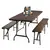 Garden table + 2 folding chairs 180x74