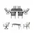 Комплект садовой мебели стол 173x102x75 см 6 стульев 60x62x91 см JM-PS-T726