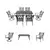 Комплект садовой мебели стол 173x102x75 см 6 стульев 60x62x91 см JM-PS-T726