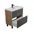 Тумба для ванной с умывальником JESSY 80-U Wood/Grey Sempre 81 см