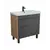 Bathroom furniture with washbasin JESSY 80-U Wood/Grey Sempre 81 cm