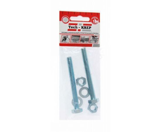 Bolt DIN933 with hexagon head zinc. M10x40 + nut + washer (2 pieces) - package 114055