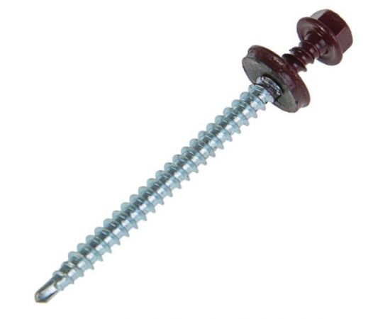 Self-tapping screw for roof with drill Tech-Krep RAL-3005 4.8x70 mm 30 pcs wine red