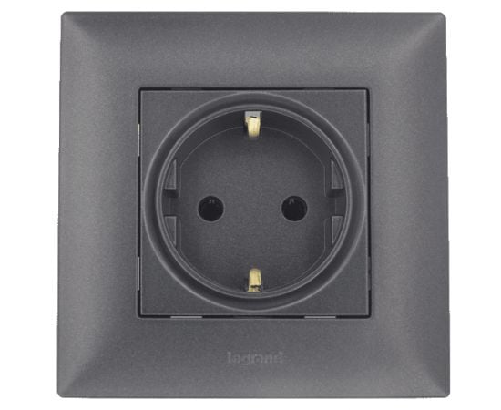 Power socket no frame grounded with curtains Legrand 768315 1 sectional black