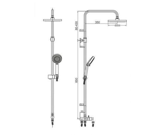 Shower sistem CORNAT TECBW3315