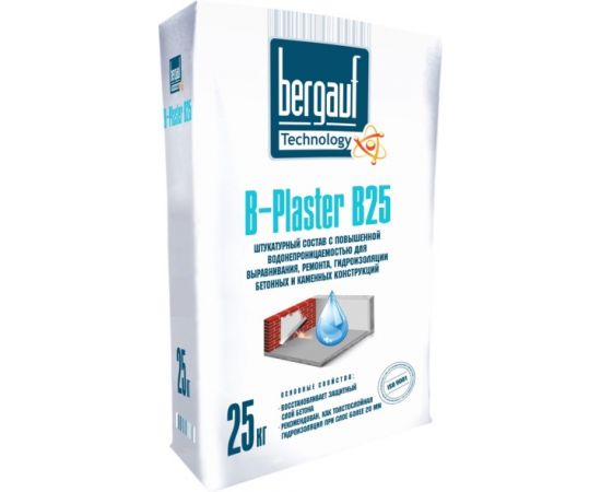 Гидроизоляционная штукатурка Bergauf B-PLASTER B25 25 кг