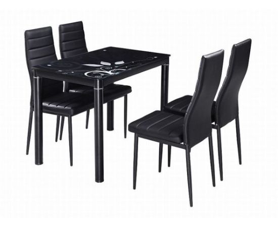 მაგიდა DAMAR შავი შუშა 80x60