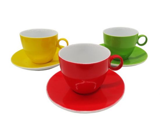 Cup with a saucer ceramic color