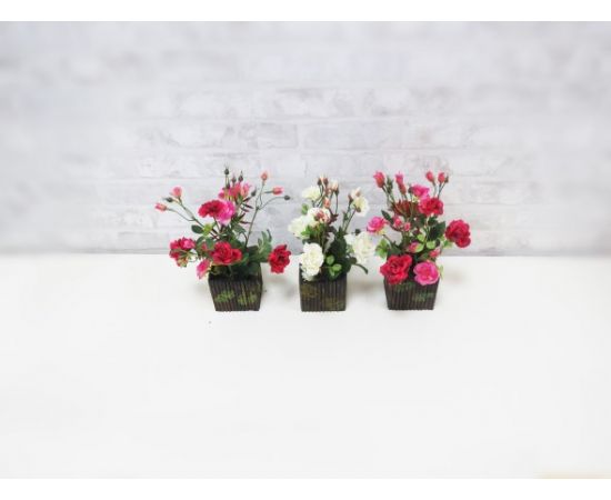 Artificial flowers in pots розы 4 colors