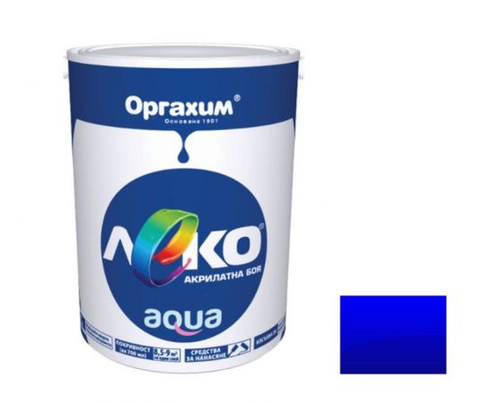 Краска акриловая - глянцевый синий LEKO AQUA 0.7л