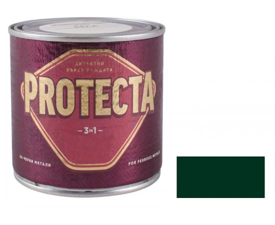 საღებავი ლითონისთვის 3 - 1 ეფეკტური მუქი მწვანე PROTECTA 0.5 ლ