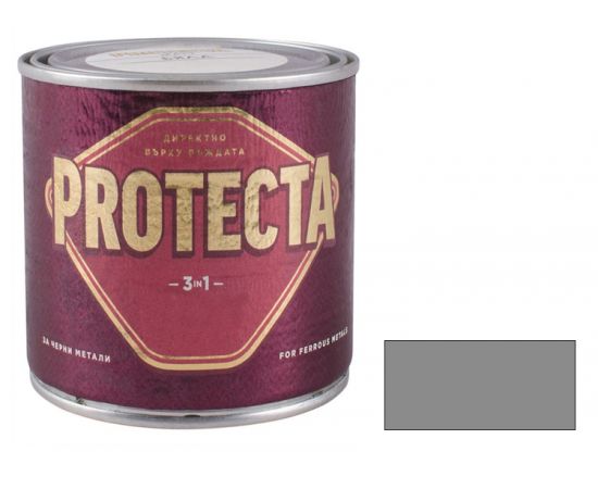 საღებავი ლითონისთვის 3 - 1 ეფექტური მუქი ნაცრისფერი მეტალიკი PROTECTA 2.5 ლ
