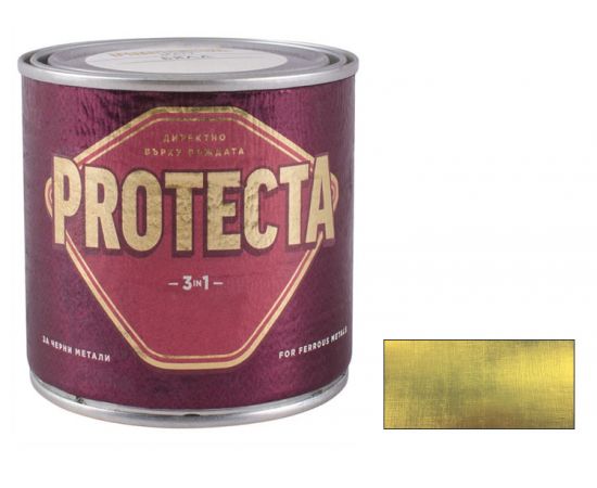 საღებავი ლითონისთვის 3 - 1 ეფექტური ოქროსფერი მეტალიკი PROTECTA 2.5 ლ