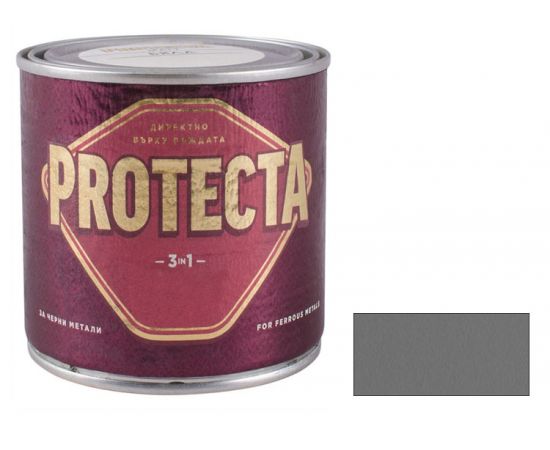 საღებავი ლითონისთვის 3 - 1 მუქი ვერცხლსფერი PROTECTA 0.5 ლ