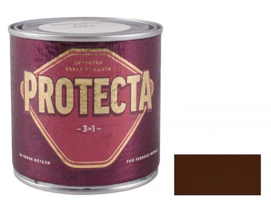საღებავი ლითონისთვის 3 - 1 მუქი ყავისფერი PROTECTA 0.5 ლ