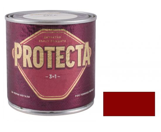 საღებავი ლითონისთვის 3 - 1 წითელი-ალუბლისფერი PROTECTA 2.5 ლ
