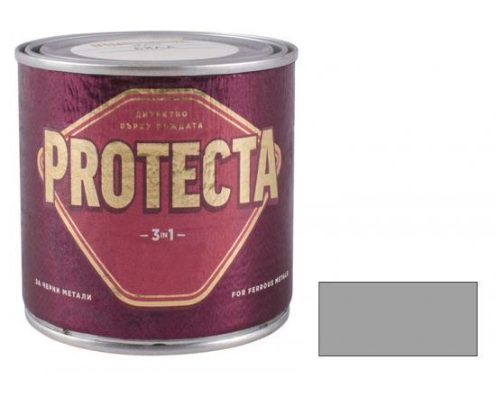 Краска для металла 3 - 1 светло-серая PROTECTA 0.5л