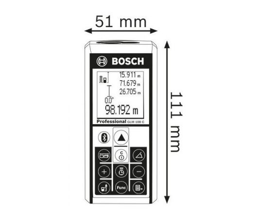 ლაზერული მანძილის საზომი Bosch GLM 100 C Professional (0601072700)