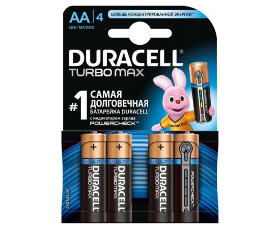 ელემენტი Duracell Turbo Max AA Alkaline 4 ც