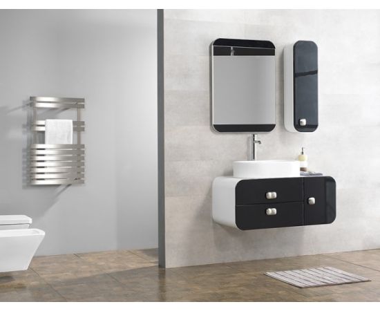 Bathroom furniture set with a mirror HAZAR 95 Black