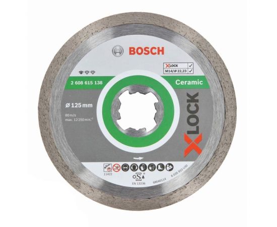 ალმასის დისკი Bosch X-LOCK Standard for Ceramic 125x22.23 მმ (2608615138)