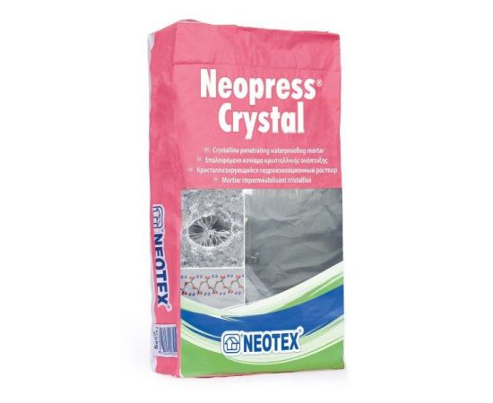 ჰიდროიზოლაცია ნესტიანი სარდაფისთვის Neopress Crystal 25 კგ