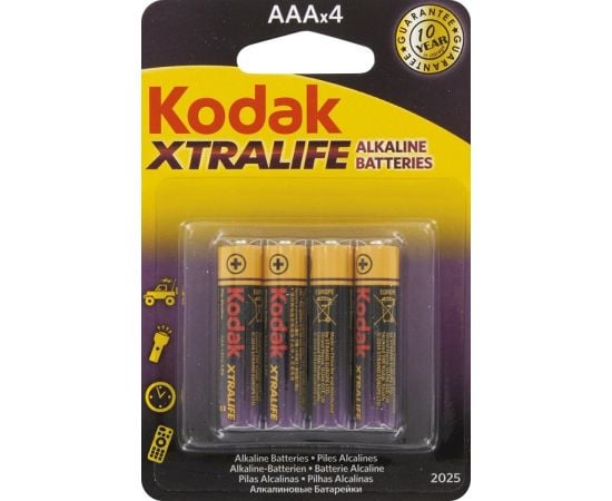 ელემენტი Kodak XtraLife 30951990 AAA Alkaline 4 ც