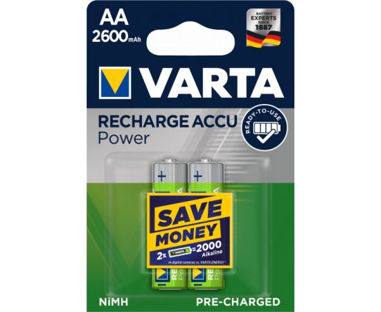 ელემენტი Varta Rechargeable Accu AA 2600 mAh 2 ც