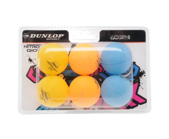 Table tennis ball Dunlop Nitro Glow 6 pcs colored (827DN679213)