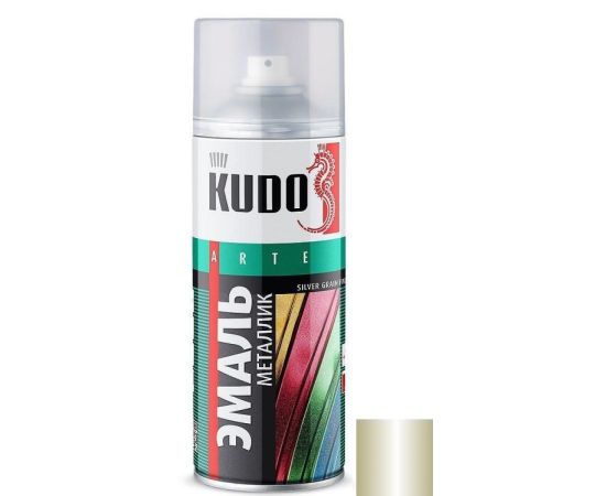 Эмаль универсальная металлик Kudo KU-1056 зеленая олива 520 мл