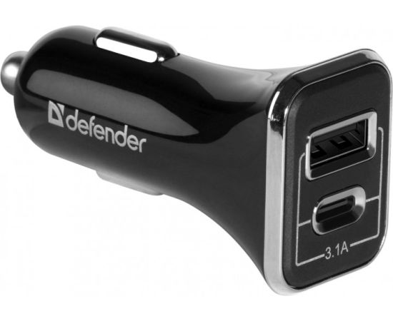 მანქანის დამტენი DEFENDER 83835 UCC-33 USB + Type-C 5V/3.1А კაბელი