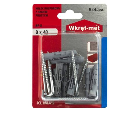 Expansion plug with straight hook Wkret-met BP-08 8x40/50 mm 9 pcs