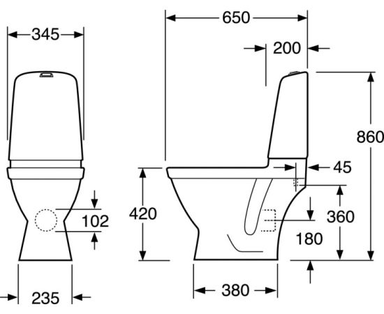 Toilet compact Gustavsberg Nautic 1510