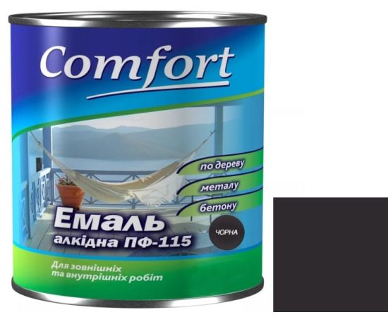ემალი Polycolor Comfort ПФ-115 0.8 კგ შავი